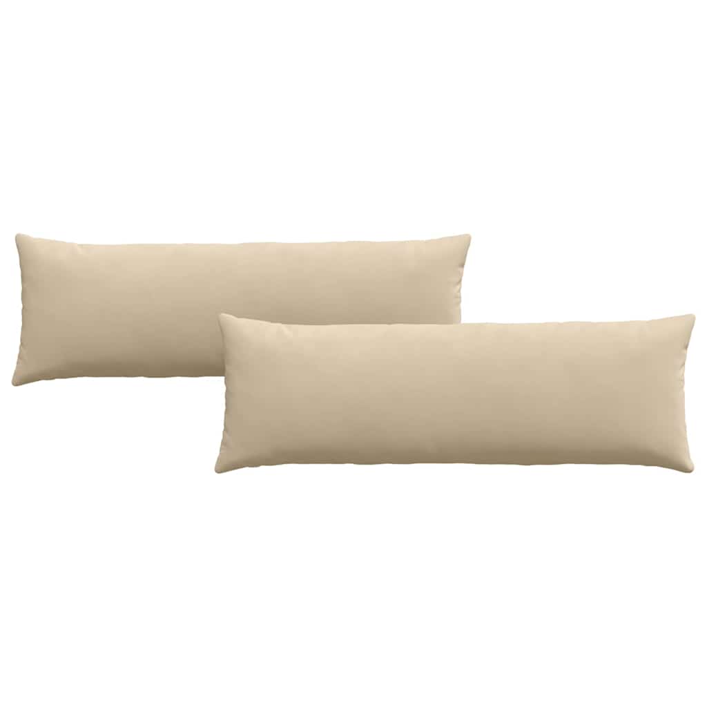 Cuscini da Divano 2 pz-Set di 2 Cuscini per Sofa Crema 120 x 40 cm Tessuto 967686