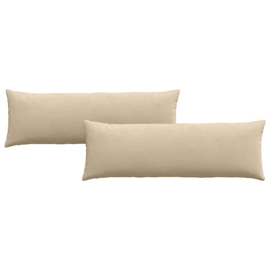 Cuscini da Divano 2 pz-Set di 2 Cuscini per Sofa Crema 120 x 40 cm Tessuto 967686