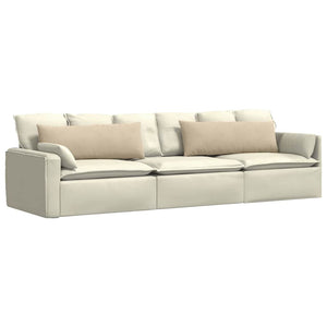 Cuscini da Divano 2 pz-Set di 2 Cuscini per Sofa Crema 120 x 40 cm Tessuto 967686