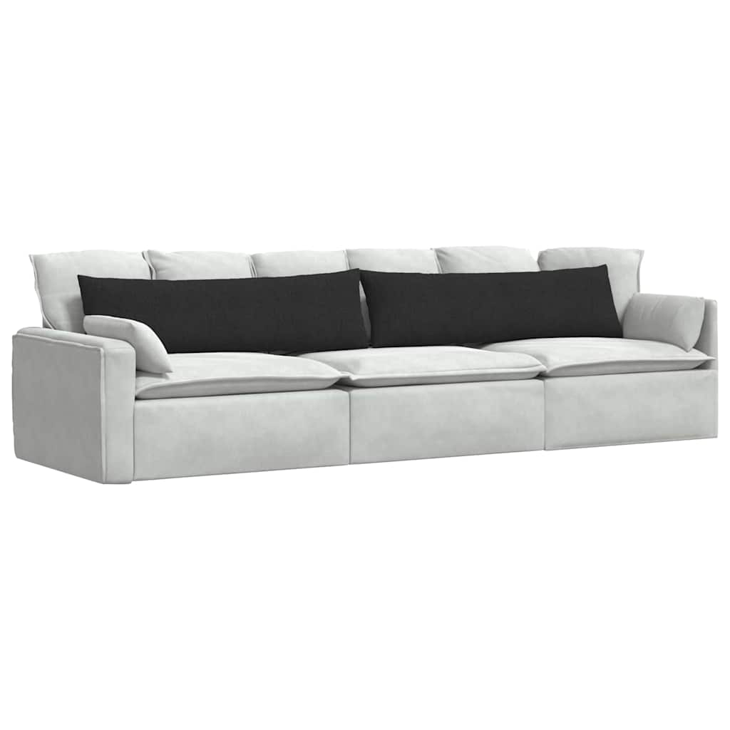 Cuscini da Divano 2 pz-Set di 2 Cuscini per Sofa Nero 145 x 40 cm Tessuto 561283