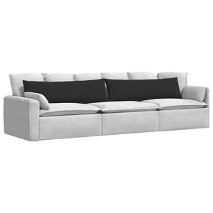 Cuscini da Divano 2 pz-Set di 2 Cuscini per Sofa Nero 145 x 40 cm Tessuto 561283