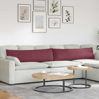 Cuscini da Divano 2 pz-Set di 2 Cuscini per Sofa Rosso Vino 145 x 40 cm Tessuto