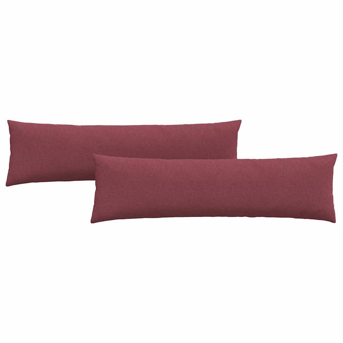 Cuscini da Divano 2 pz-Set di 2 Cuscini per Sofa Rosso Vino 145 x 40 cm Tessuto