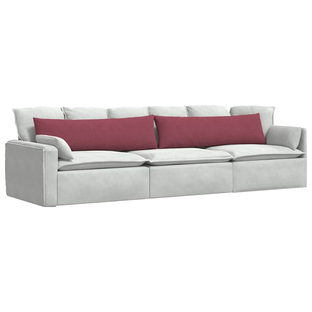 Cuscini da Divano 2 pz-Set di 2 Cuscini per Sofa Rosso Vino 145 x 40 cm Tessuto