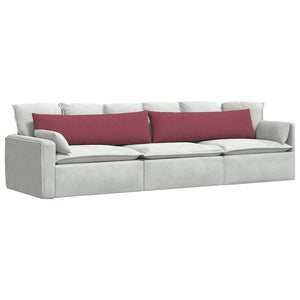 Cuscini da Divano 2 pz-Set di 2 Cuscini per Sofa Rosso Vino 145 x 40 cm Tessuto