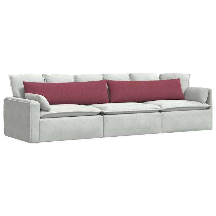 Cuscini da Divano 2 pz-Set di 2 Cuscini per Sofa Rosso Vino 145 x 40 cm Tessuto