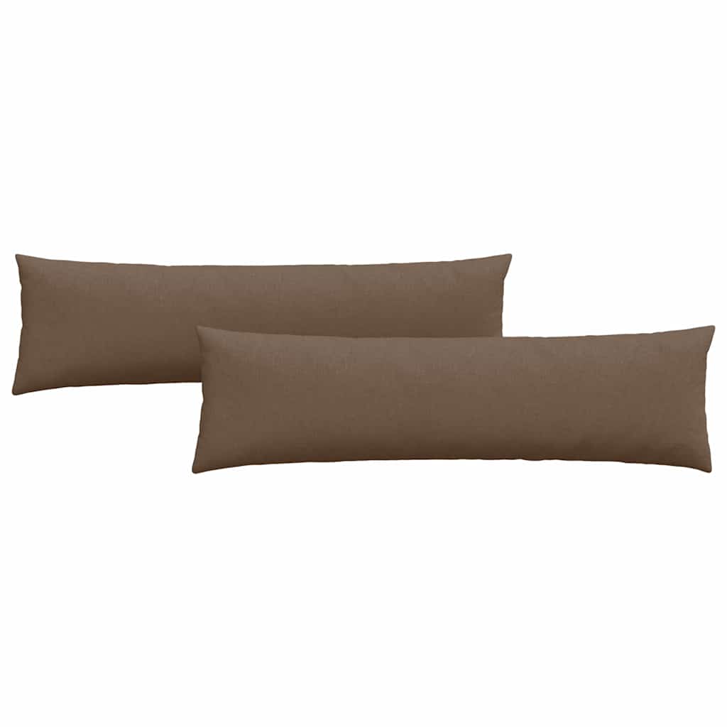 Cuscini da Divano 2 pz-Set di 2 Cuscini per Sofa Marrone 145 x 40 cm Tessuto