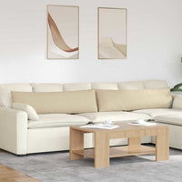 Cuscini da Divano 2 pz-Set di 2 Cuscini per Sofa Crema 145 x 40 cm Tessuto 783032