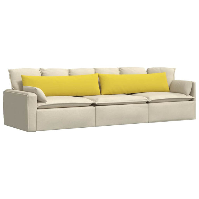 Cuscini da Divano 2 pz-Set di 2 Cuscini per Sofa Giallo Chiaro 145 x 40 cm Tessuto