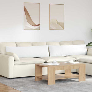 Cuscini da Divano 2 pz-Set di 2 Cuscini per Sofa Bianco 145 x 40 cm Tessuto