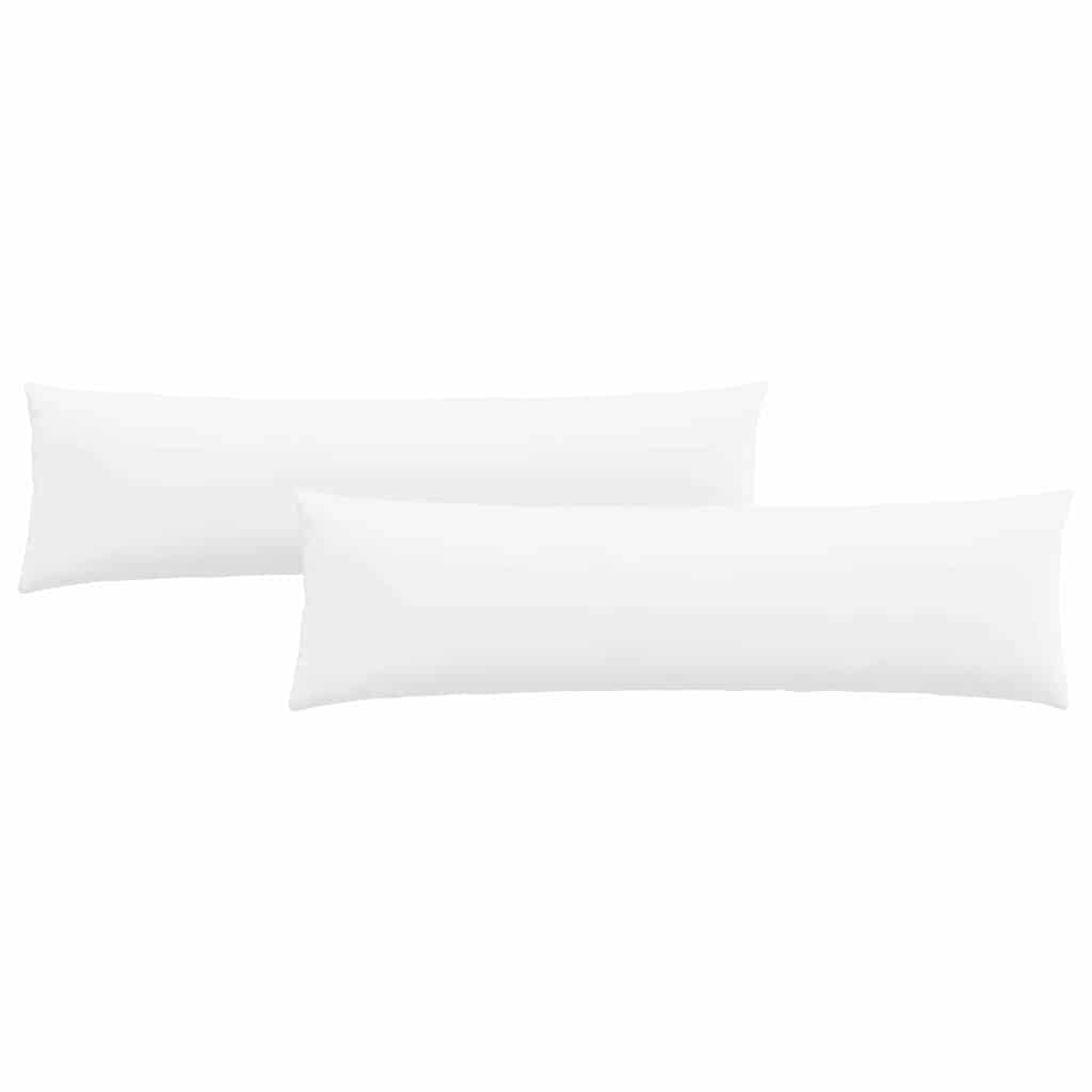 Cuscini da Divano 2 pz-Set di 2 Cuscini per Sofa Bianco 145 x 40 cm Tessuto