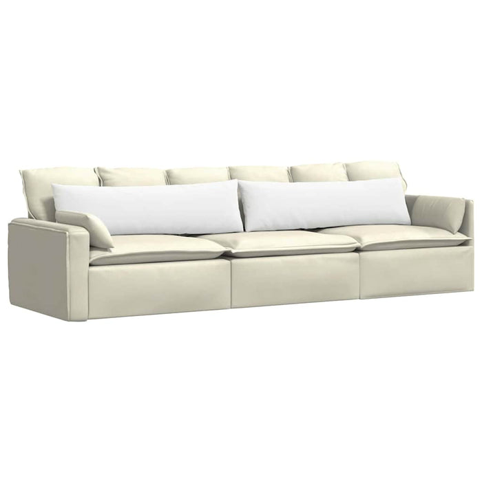 Cuscini da Divano 2 pz-Set di 2 Cuscini per Sofa Bianco 145 x 40 cm Tessuto