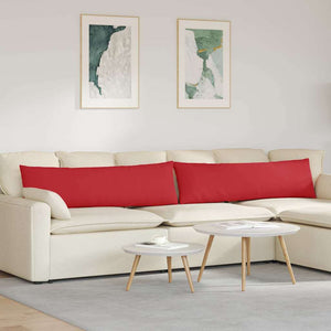Cuscini da Divano 2 pz-Set di 2 Cuscini per Sofa Rosso 145 x 40 cm Tessuto