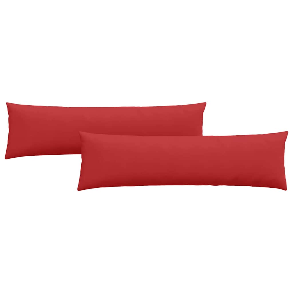 Cuscini da Divano 2 pz-Set di 2 Cuscini per Sofa Rosso 145 x 40 cm Tessuto