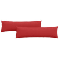 Cuscini da Divano 2 pz-Set di 2 Cuscini per Sofa Rosso 145 x 40 cm Tessuto