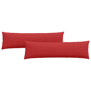 Cuscini da Divano 2 pz-Set di 2 Cuscini per Sofa Rosso 145 x 40 cm Tessuto