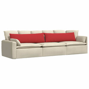 Cuscini da Divano 2 pz-Set di 2 Cuscini per Sofa Rosso 145 x 40 cm Tessuto