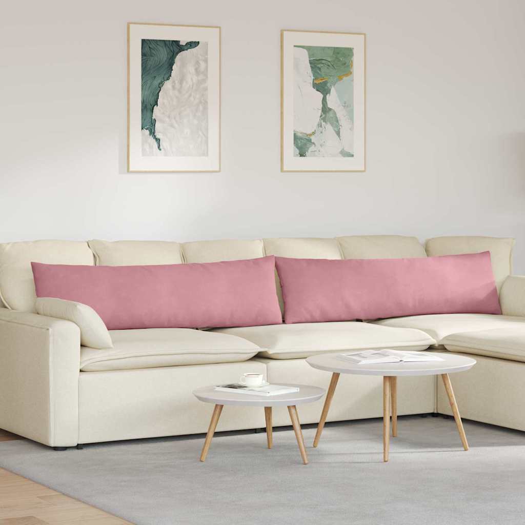Cuscini da Divano 2 pcs Rosa 145 x 40 cm Tessuto in Cords 42013846