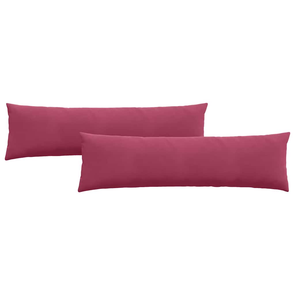 Cuscini da Divano 2 pz-Set di 2 Cuscini per Sofa Rosso Vino 145 x 40 cm Tessuto in Cords