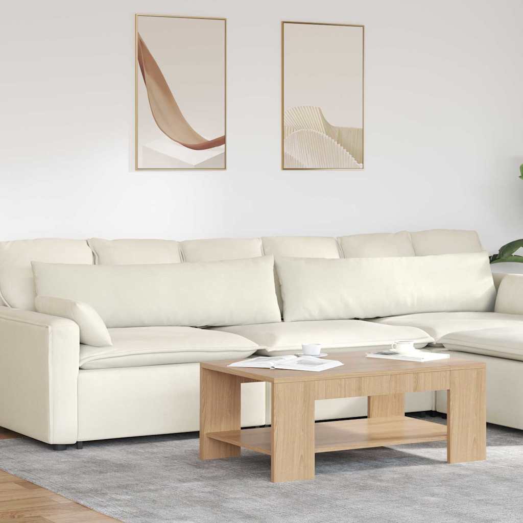 Cuscini da Divano 2 pcs Crema 145 x 40 cm Tessuto in Cords 42013851