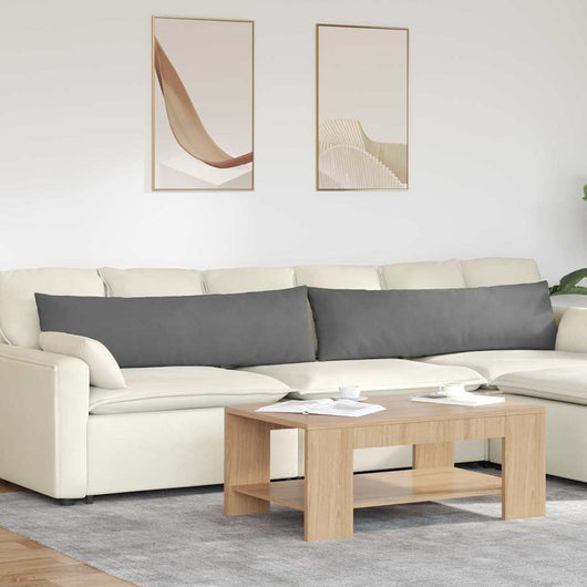 Cuscini da Divano 2 pz-Set di 2 Cuscini per Sofa Grigio scuro 145 x 40 cm Tessuto 998184