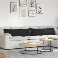 Cuscini da Divano 2 pz-Set di 2 Cuscini per Sofa Nero 145 x 40 cm Tessuto 694067