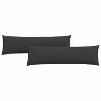 Cuscini da Divano 2 pz-Set di 2 Cuscini per Sofa Nero 145 x 40 cm Tessuto 694067