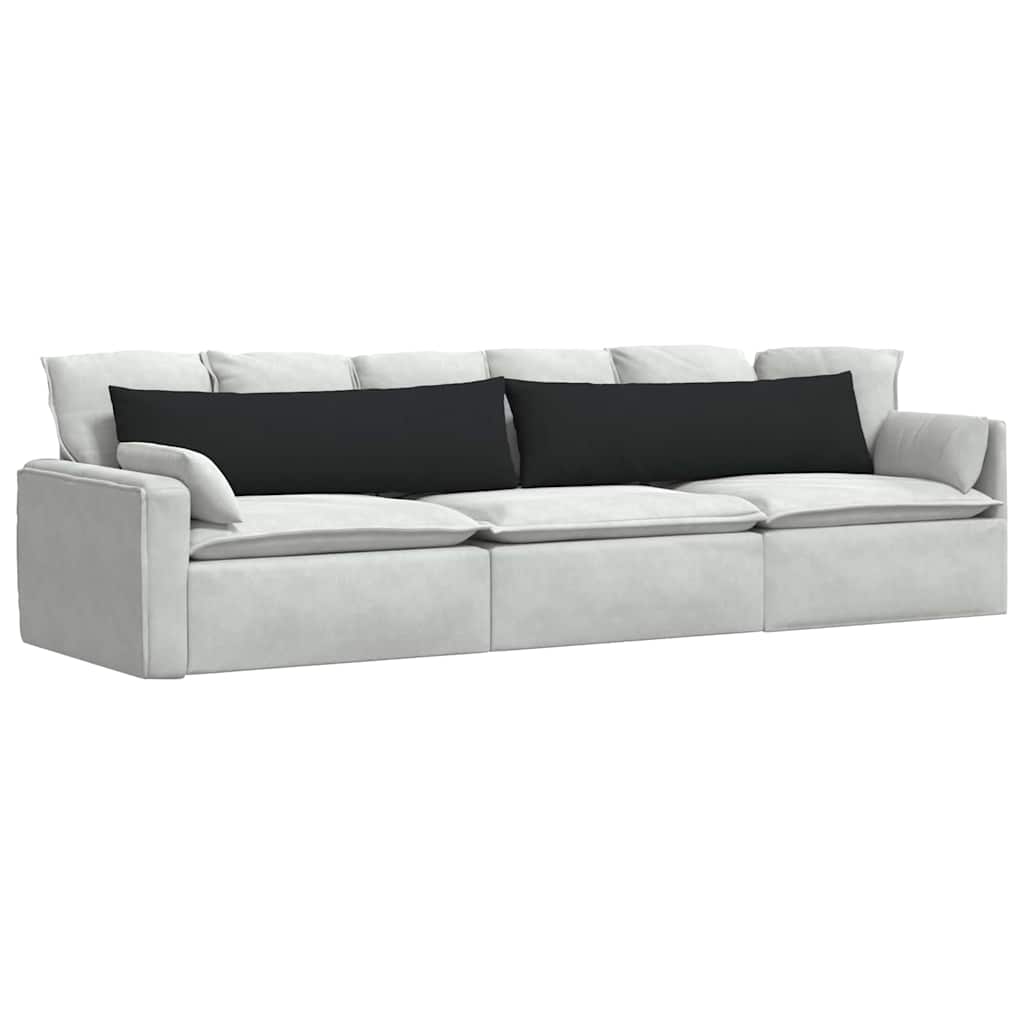 Cuscini da Divano 2 pz-Set di 2 Cuscini per Sofa Nero 145 x 40 cm Tessuto 694067