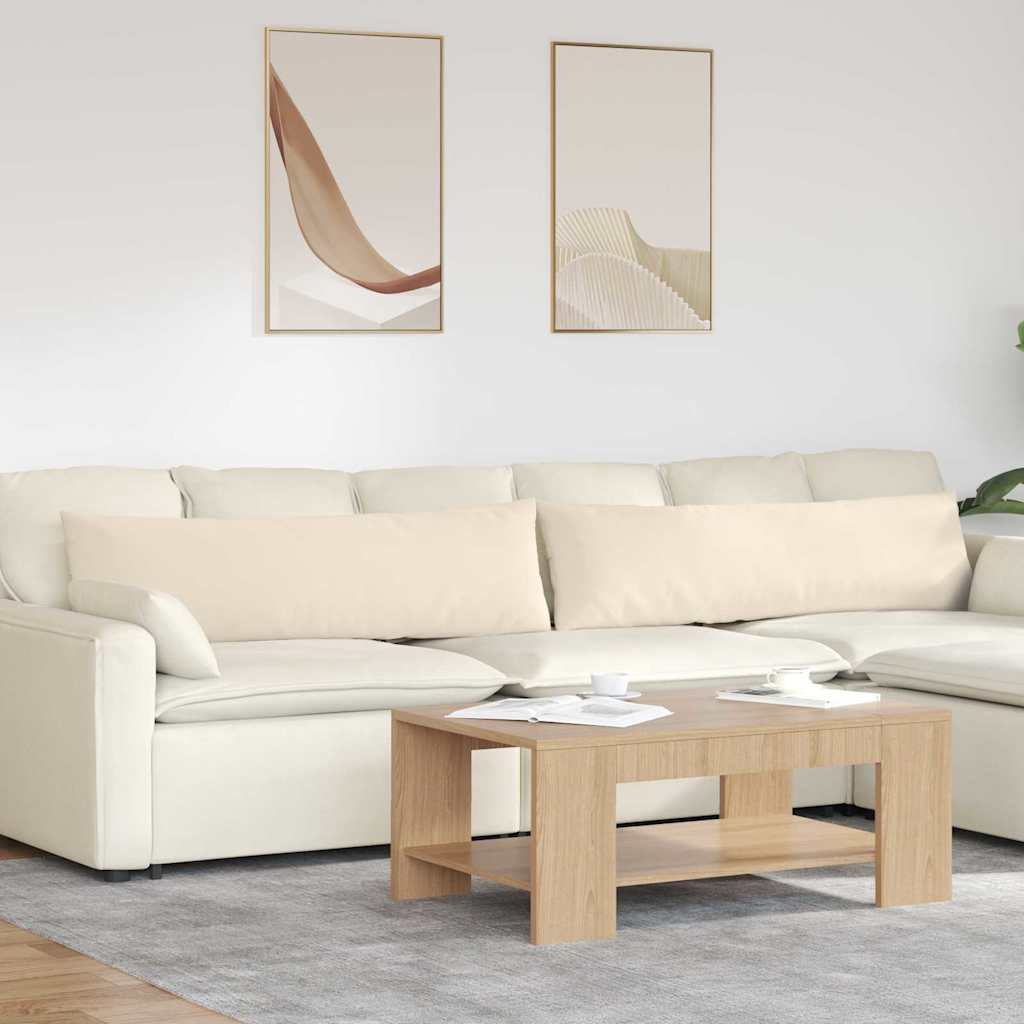 Cuscini da Divano 2 pz-Set di 2 Cuscini per Sofa Beige 145 x 40 cm Tessuto
