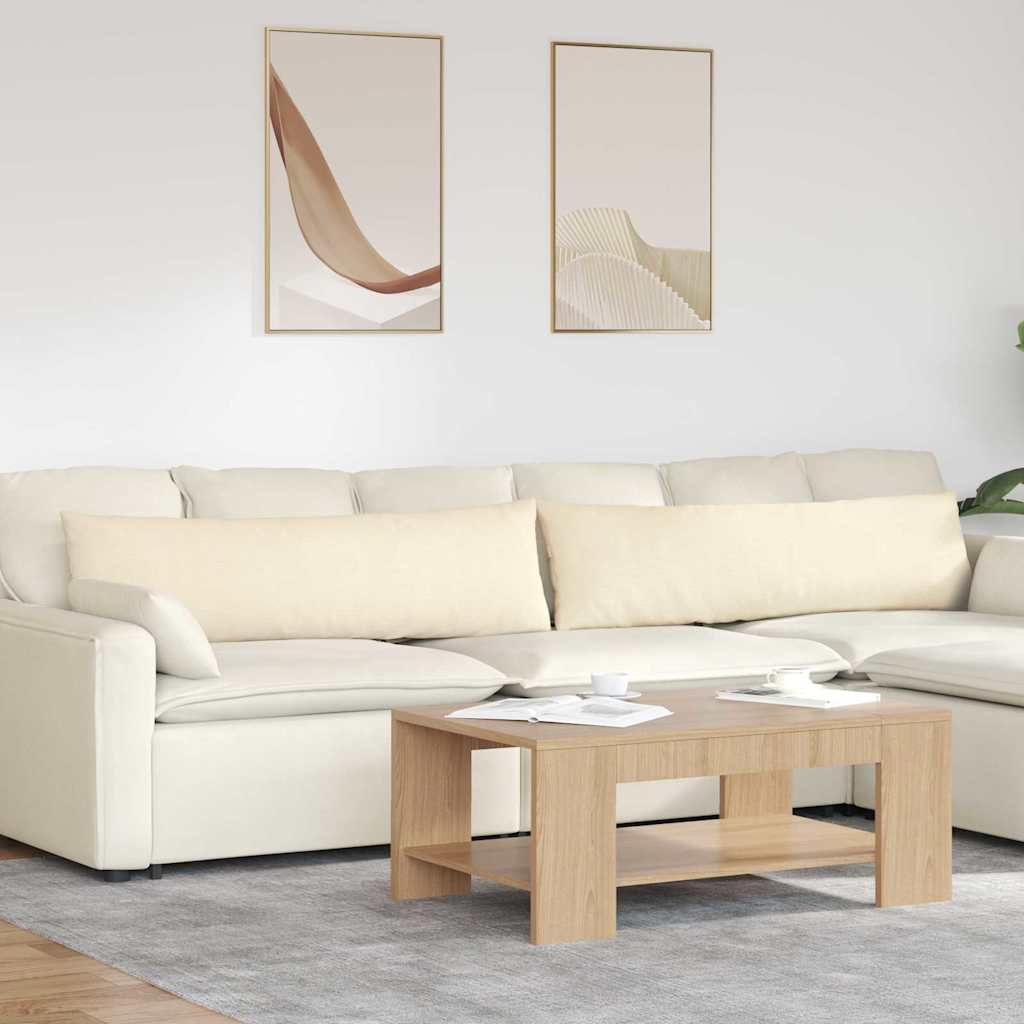 Cuscini da Divano 2 pcs Crema 145 x 40 cm Tessuto in Cords 42013862