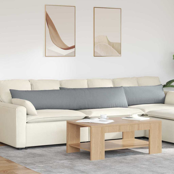 Cuscini da Divano 2 pz-Set di 2 Cuscini per Sofa Grigio chiaro 200 x 40 cm Tessuto 561896