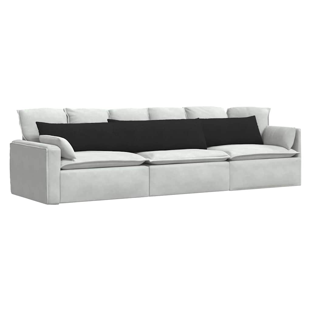 Cuscini da Divano 2 pz-Set di 2 Cuscini per Sofa Nero 200 x 40 cm Tessuto 218570