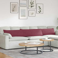 Cuscini da Divano 2 pz-Set di 2 Cuscini per Sofa Rosso Vino 200 x 40 cm Tessuto