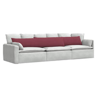 Cuscini da Divano 2 pz-Set di 2 Cuscini per Sofa Rosso Vino 200 x 40 cm Tessuto