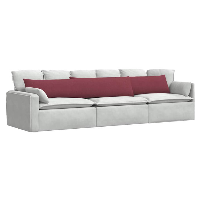 Cuscini da Divano 2 pz-Set di 2 Cuscini per Sofa Rosso Vino 200 x 40 cm Tessuto