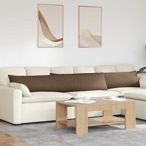 Cuscini da Divano 2 pz-Set di 2 Cuscini per Sofa Marrone 200 x 40 cm Tessuto