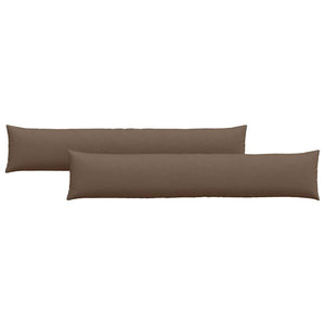 Cuscini da Divano 2 pz-Set di 2 Cuscini per Sofa Marrone 200 x 40 cm Tessuto