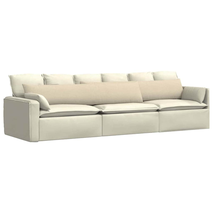 Cuscini da Divano 2 pz-Set di 2 Cuscini per Sofa Crema 200 x 40 cm Tessuto 629522
