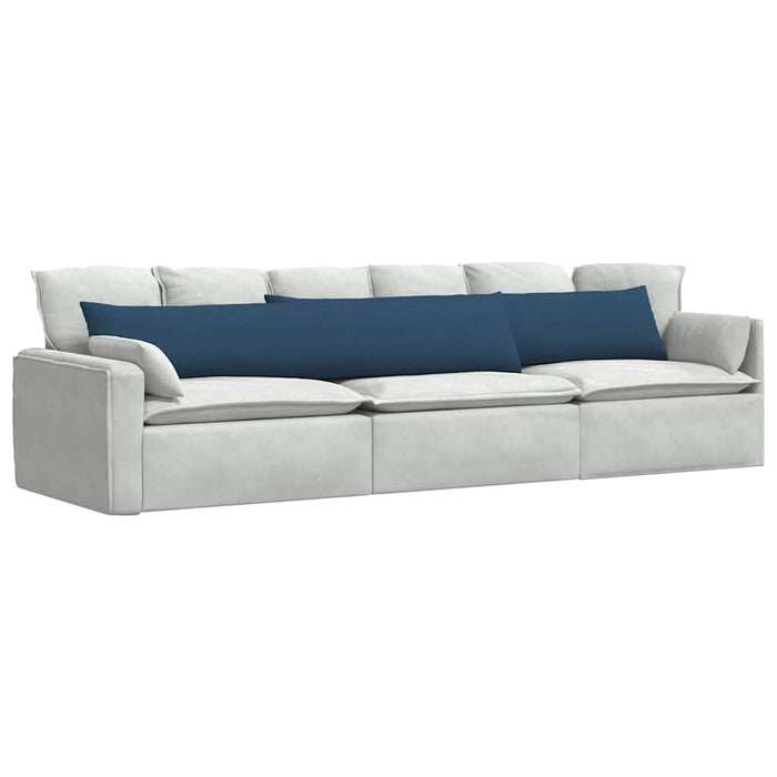 Cuscini da Divano 2 pz-Set di 2 Cuscini per Sofa Blu 200 x 40 cm Tessuto