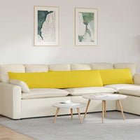 Cuscini da Divano 2 pz-Set di 2 Cuscini per Sofa Giallo Chiaro 200 x 40 cm Tessuto