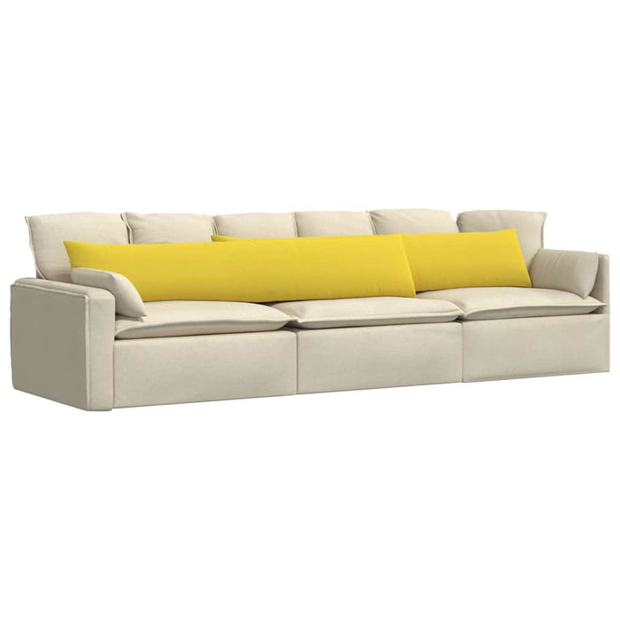 Cuscini da Divano 2 pz-Set di 2 Cuscini per Sofa Giallo Chiaro 200 x 40 cm Tessuto