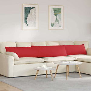 Cuscini da Divano 2 pz-Set di 2 Cuscini per Sofa Rosso 200 x 40 cm Tessuto