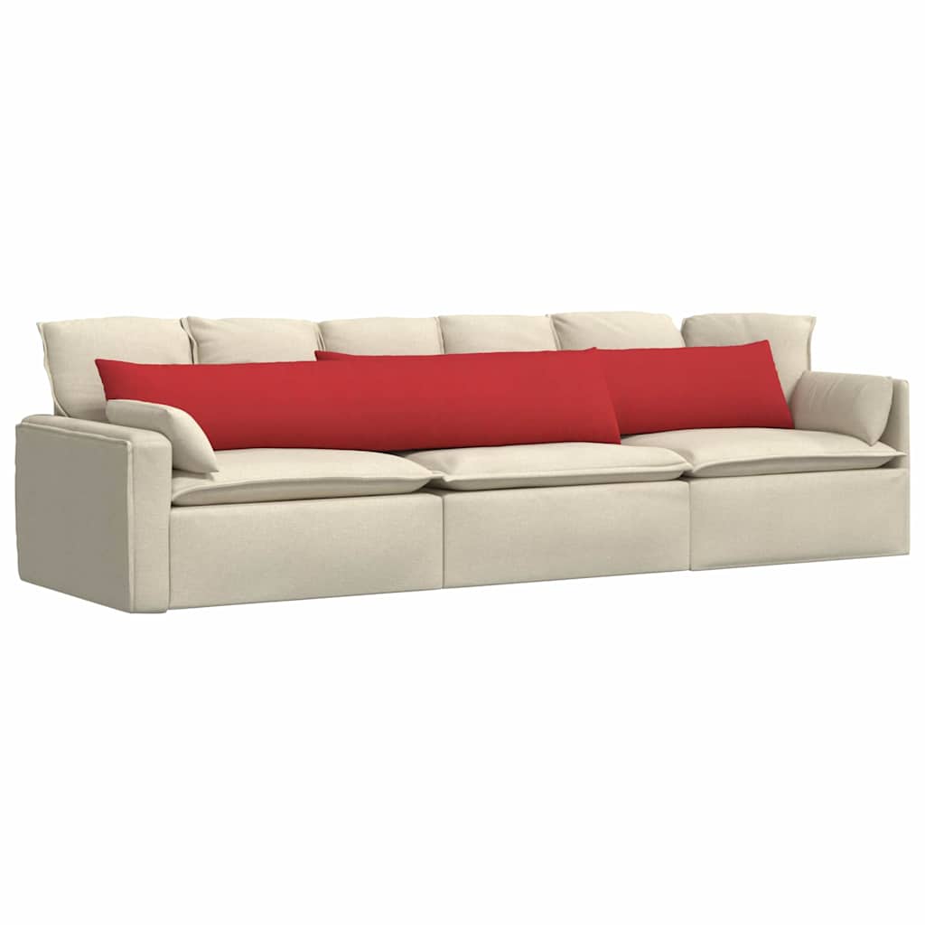 Cuscini da Divano 2 pz-Set di 2 Cuscini per Sofa Rosso 200 x 40 cm Tessuto