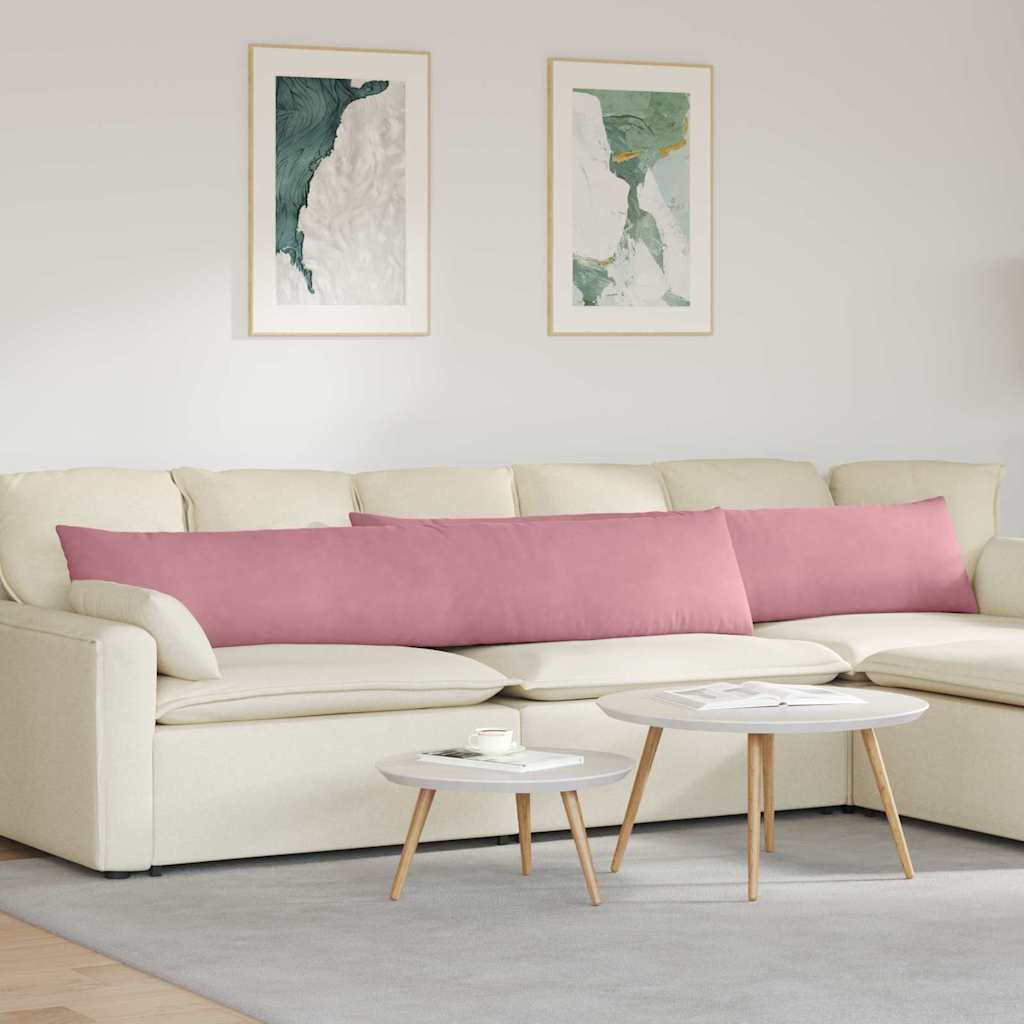 Cuscini da Divano 2 pcs Rosa 200 x 40 cm Tessuto in Cords 42013889