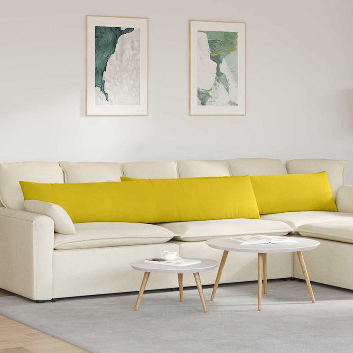 Cuscini da Divano 2 pcs Giallo 200 x 40 cm Tessuto in Cords 42013892