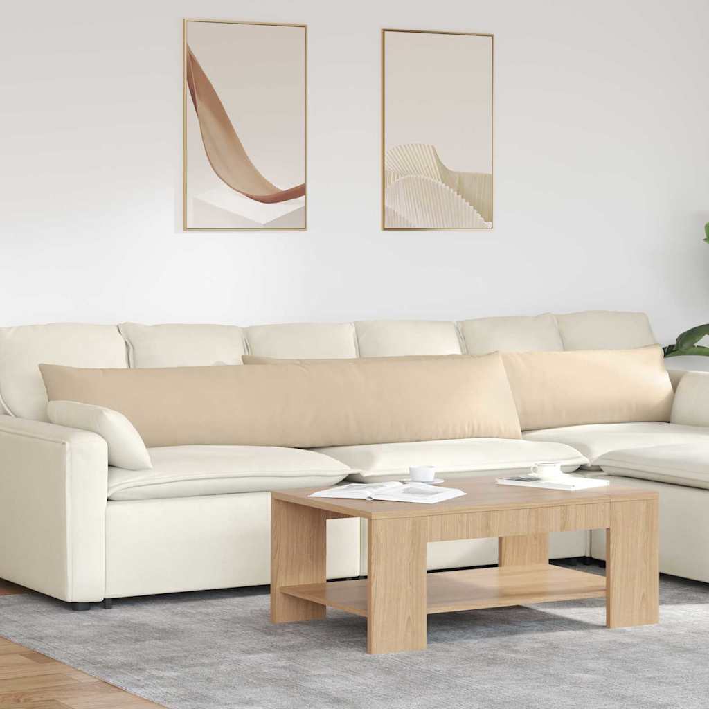 Cuscini da Divano 2 pz-Set di 2 Cuscini per Sofa Crema 200 x 40 cm Tessuto 844355
