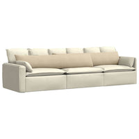 Cuscini da Divano 2 pz-Set di 2 Cuscini per Sofa Crema 200 x 40 cm Tessuto 844355