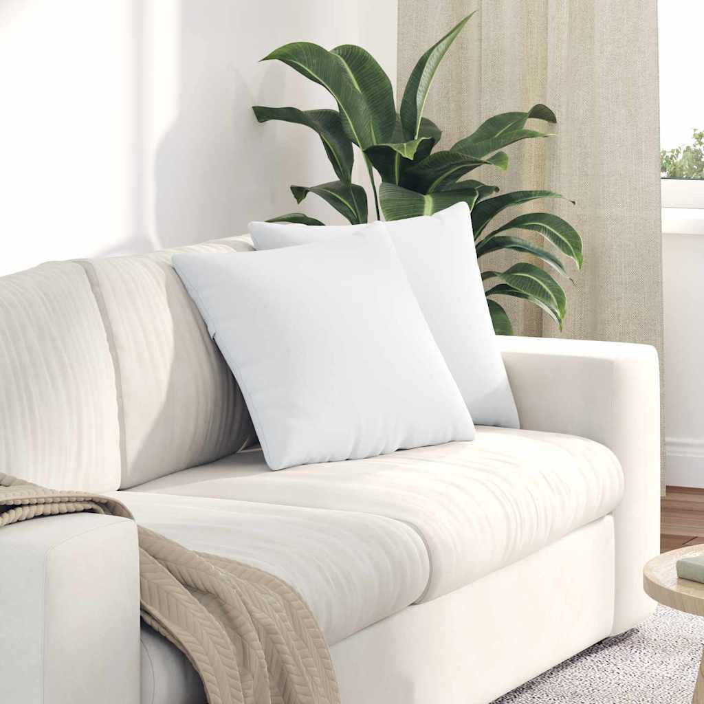 Cuscini da Divano 2 pz-Set di 2 Cuscini per Sofa Bianco 45 x 45 cm Tessuto