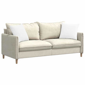 Cuscini da Divano 2 pz-Set di 2 Cuscini per Sofa Bianco 45 x 45 cm Tessuto
