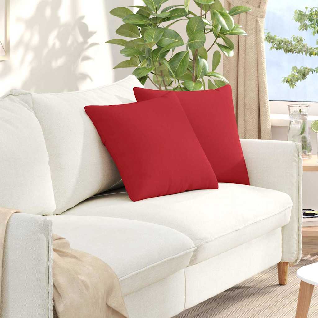 Cuscini da Divano 2 pz-Set di 2 Cuscini per Sofa Rosso 45 x 45 cm Tessuto